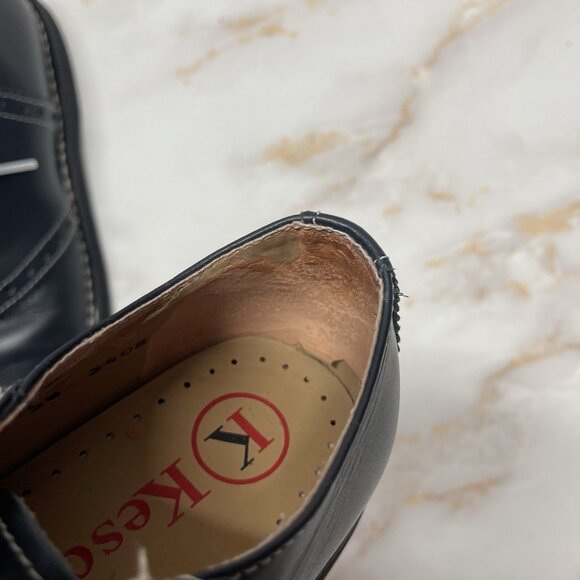 Kesco Navy Blue Lace-up Saddle Oxford Shoes Uniform School Womens Size 5 1/2 - Picture 7 of 16